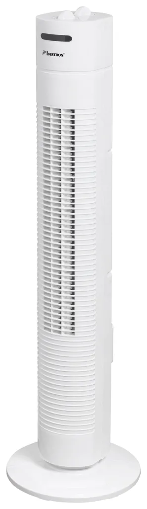 Bestron Turmventilator mit 3 Geschwindigkeitsstufen, inkl. 75° Oszillation-Funktion, Timer, Höhe: 78cm, 35W, AFT760Z, Farbe: Weiß